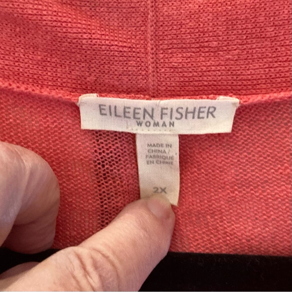 Eileen Fisher linen Open-Front sweater - Picture 3 of 4